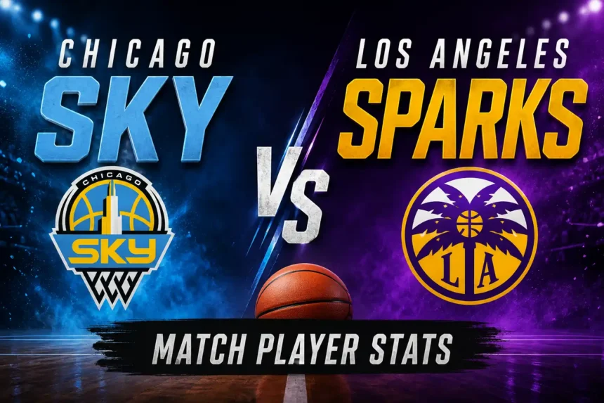 Full Chicago Sky vs Los Angeles Sparks match player stats from the July 17, 2026 game at Wintrust Arena, including box score, quarters, and leaders.